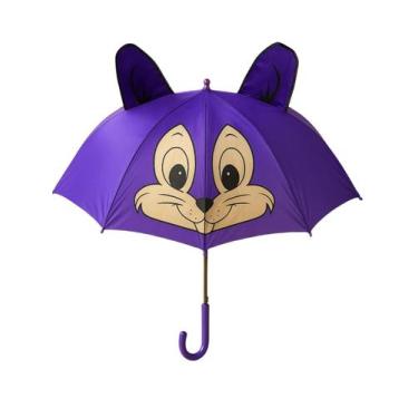 Imagem de Guarda-chuva Infantil Bichinhos Automatico Apito ROXO - Voyagem