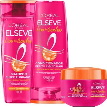 Imagem de Kit Novo Liso Dosonhos Mascara Reduz Danos Térmicos Quimicos - L'oreal