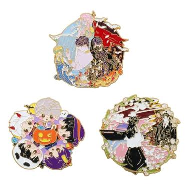 Imagem de Broche de esmalte de Halloween Love and Deepspace - Broche fofo estilo chibi com Rafayel, Aster, Zayne, Sylus e Caleb - Perfeito para fãs, cosplay e colecionadores