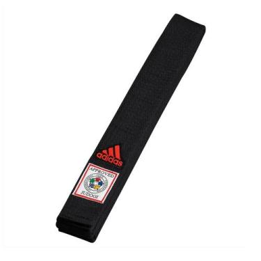 Imagem de Faixa de Judô adidas Elite Preta logo Vermelho (Antigo) Selo IJF Verme