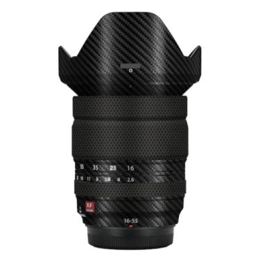 Imagem de XF 16-55 II Adesivo de película para lente de câmera antirarranhões para Fujifilm XF 16-55 mm F2.8 II Decalques de vinil (fibra de carbono preto)