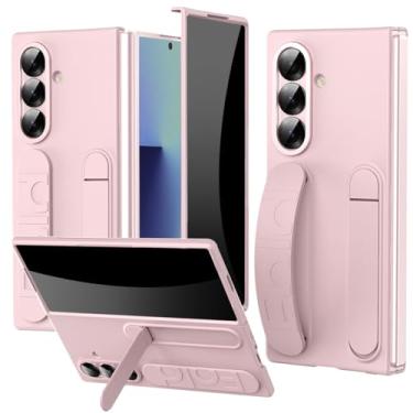 Imagem de YQODSZ Capa para Samsung Galaxy Z Fold 7 com alça de dedo, capa de celular fina de corpo inteiro com protetor de tela de privacidade, recurso de suporte, anel de câmera feminina e meninas para Z Fold