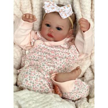 Imagem de Boneca Reborn Baby Doll RXDOLL Lifelike Silicone Full Body Girl 48 cm