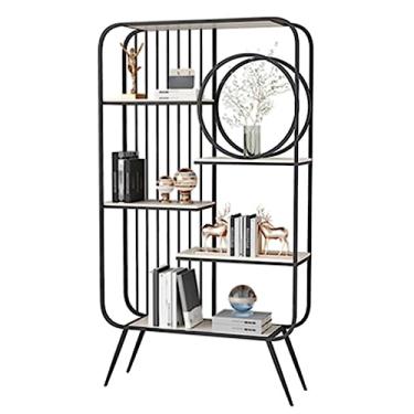 Imagem de TsoLay Prateleira de chão para sala de estar, estante aberta, pequena para CDs, filmes, livros, armazenamento de livros