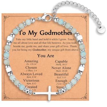 Imagem de IKIATY Pulseira de cruz religiosa para mulheres, meninas, presentes cristãos para filha, neta, irmã em Cristo, amiga, sobrinha, aniversário, Natal, Páscoa, Dia dos Namorados, Formatura, adjustable