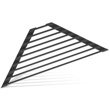 Imagem de Mistifi Escorredor de louça triangular revestido de silicone completo com núcleo de aço para cantos de pia – escorredor de cozinha multiuso sobre a pia e organizador que economiza espaço (preto)