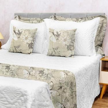 Imagem de Kit Decoração Peseira 3 Pçs Solteiro Piquet Luxo Cama Posta (GARDEN)