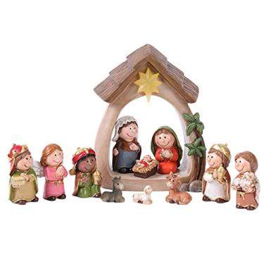 Imagem de KiBcsLic 12 Peças de Figuras Religiosas de Presépio de Natal, Cristo Jesus, Estátua Da Natividade, Menino Jesus para Capela, Lareira de Sala de Estar, Igreja