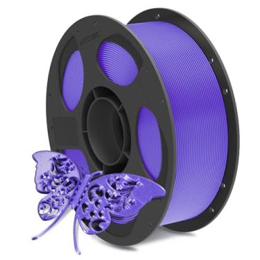 Imagem de ANYCUBIC Filamento de seda, filamento PLA para impressora 3D brilhante sem entupimentos 1,75 mm, precisão dimensional +/- 0,02 mm, carretel reutilizável de 1 kg (1 kg), roxo seda