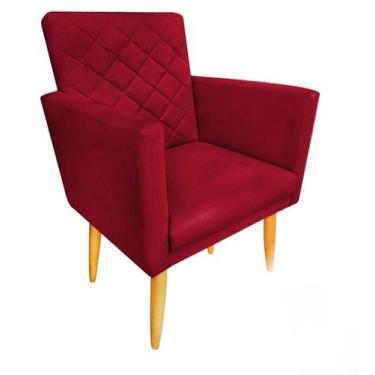 Imagem de Poltrona Decorativa Maitê Suede Vermelho para leitura - JBF