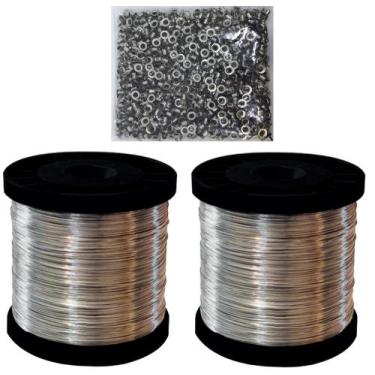 Imagem de 2 Rolo De Arame Aço Inox + 1000 Ilhos Para Apicultura - Inox arame par