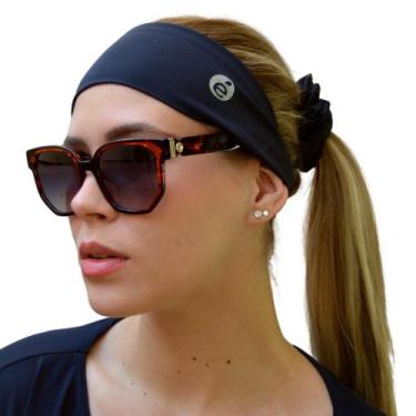 Imagem de kit Faixa de cabeça + Scrunchie Academia Anti Suor Faixa de Cabelo par