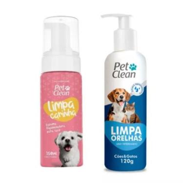 Imagem de Kit Limpa Carinha Limpa Orelha Pet Clean Cachorro Gato