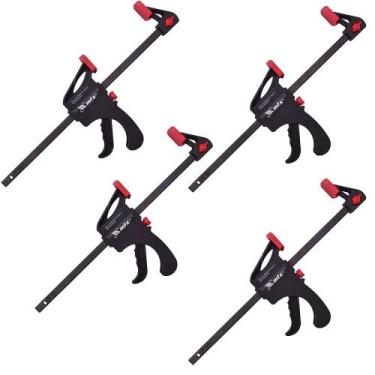 Imagem de Kit com 4 grampos tipo sargento aperto rápido 20 cm - 205629 - mtx