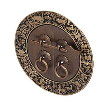 Imagem de aqxreight Alça de Gabinete de Latão Redonda para Portas Duplas Maçaneta de Móveis para Guarda -roupa e Casa