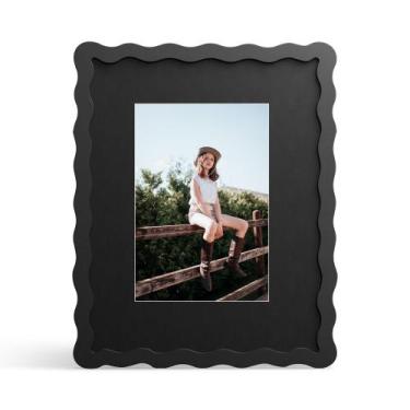 Imagem de Porta-retratos THKRLOF 8x10 cm com tapete para madeira preta de 5x7 cm
