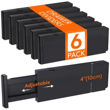 Imagem de Divisórias de gaveta Lifewit, pacote com 6, 4 cm de altura, 28 a 43 cm