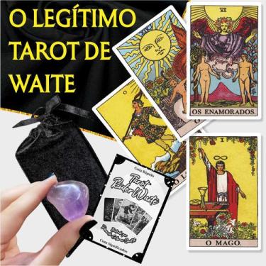 Imagem de Kit Tradicional Tarot Rider Waite Português com Saquinho e cristal 78 