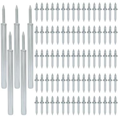 Imagem de Murtenze 500 peças de fio de rodapé de cabeça dupla sem costura, linha de rodapé de pregos de cabeça dupla, parafusos invisíveis para rodapé de madeira maciça (com 5 barris de instalação)
