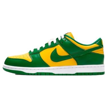 Imagem de Nike Tênis masculino retrô Dunk Low, Pinheiro verde milho amarelo, 38
