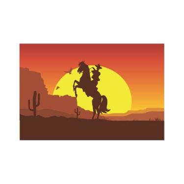 Imagem de Painel De Tecido Sublimado Cowboy Sertanejo Por Do Sol - Fabrika De Fe