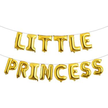 Imagem de Decoração de chá de bebê de princesinha - bandeira de balão de boas-vindas revelação de gênero e suprimentos de festa de aniversário para meninas para aniversário e festa infantil (pequena princesa)