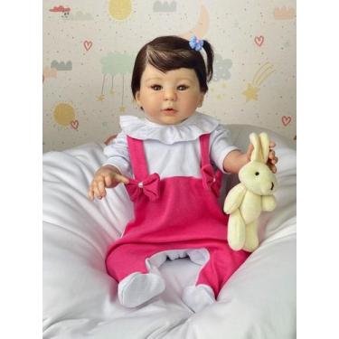 Imagem de Bebê Reborn Hanna Menina Realista Corpo Inteiro Silicone Toma Banho Ol