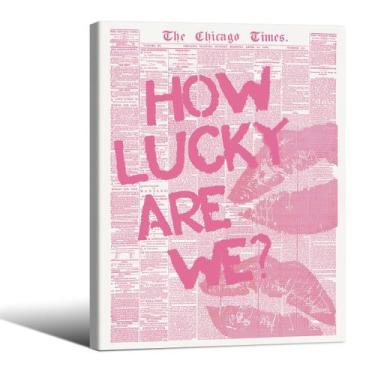 Imagem de Impressão artística de parede Fashion Pink How Lucky Are We 20x25cm - 