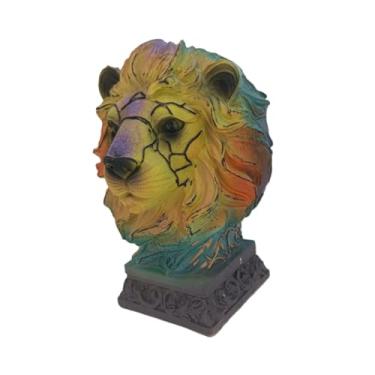 Imagem de Bothyi Abajur de mesa com estampa de animais, abajur de cabeceira, artesanato, estátua, decoração, luminárias fofas, luz noturna com estampa de animais para, Candeeiro de Mesa Leão