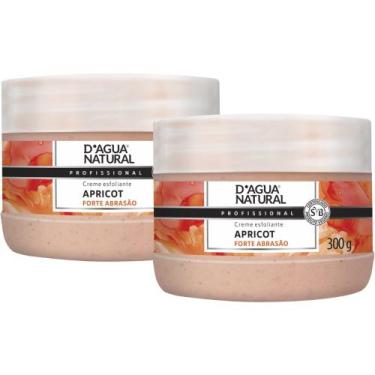 Imagem de 2 Cremes Esfoliante Forte Abrasão Apricot 300g Dágua Natural - D'Água 