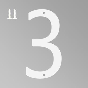 Imagem de Números de casa branca de 12 cm para uso externo, letras de metal para placas externas, letras de endereço de casa de alumínio antiferrugem para decoração de porta da frente, escritório e jardim