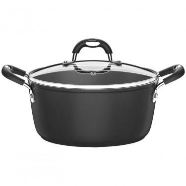 Imagem de Caçarola Tramontina Mônaco Induction Com Revestimento Antiaderente Starflon Premium Preto Com Tampa 28cm