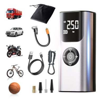 Imagem de Compressor de ar portátil para inflador de pneu, mini bomba de ar sem fio para pneus de carro, bomba de pneu elétrica de 150PSI com medidor de pressão, inflador de pneu portátil para carro