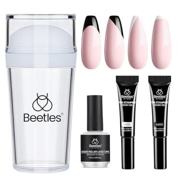 Imagem de beetles Gel Polish Ferramenta De Ponta Francesa Beetles: Kit Unhas Silicone Com Carimbo Em Longo, Protetor Cutícula Removível E Esmalte Carimbo, Lâmpada Led Uv Imersão, Presentes Para Manicure Femin