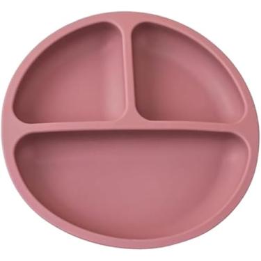 Imagem de Prato para Bebê de Silicone com Ventosas para Fixação Livre De BPA Introdução Alimentar BLW Fácil Higienização Material Premium Alta Durabilidade (Rosa)