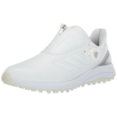 Imagem de adidas Tênis de golfe feminino Solarmotion Spikeless Boa Lightstrike 24, Calçado branco/prata metálico, 35