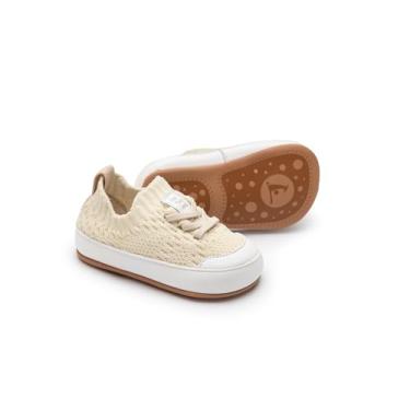 Imagem de Tênis Bebê - Nascer e Crescer - Easy - Areia Knit/White - Tip Toey Joey - 17
