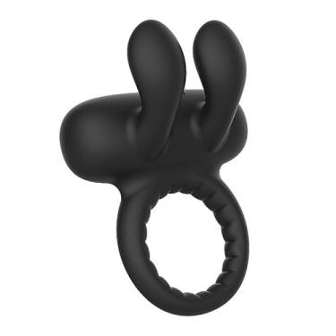 Imagem de Anel Peniano com Pontas Estimuladoras, Silicone, 10 Modos de Vibração, Recarregável USB, 8,8 cm x 4,4 cm, Prova d'água