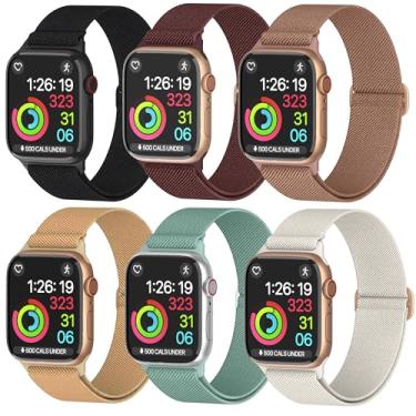 Imagem de Pulseiras de nylon unissex para Apple Watch 1/2/3/4/5/6/7/8/9/SE/Ultra 2 para 38 mm/40 mm/41 mm/42 mm/44 mm/45 mm/49 mm - Pacote com pacote P - tamanho 40 mm
