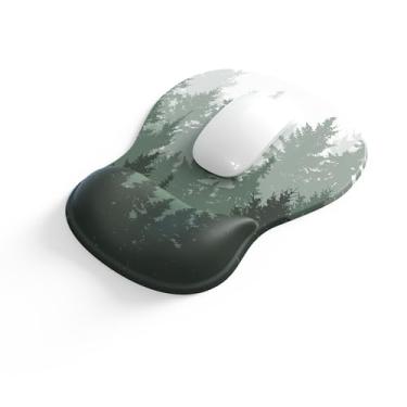 Imagem de Mousepad ergonômico para escritório com suporte de pulso, mouse pad de gel confortável com descanso de pulso, design côncavo médio, tapete de mouse para alívio da dor para trabalhar, estudar e jogar