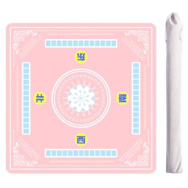 Imagem de ZIIYAN Mahjong Mat for Table, 31.5''x31.5'' Neoprene Non-Slip Noise Reduction Mah Jongg Mat with Rules, Gaming Mat for Mahjong, Poker, Board Games, Card Games, Dominoes, Tile Games (Pink)