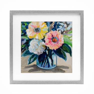 Imagem de Stupell Industries My Treasure Bouquet Impressão emoldurada cinza sob vidro, design por Jeanette Vertentes, 33 x 33