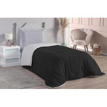 Imagem de Coberdrom Solteiro Fleece Sherpa Toque Macio Preto