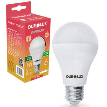 Imagem de Kit 5 Lampada Super Led Bulbo 9w 3000K Luz Amarela Bivolt - Ourolux