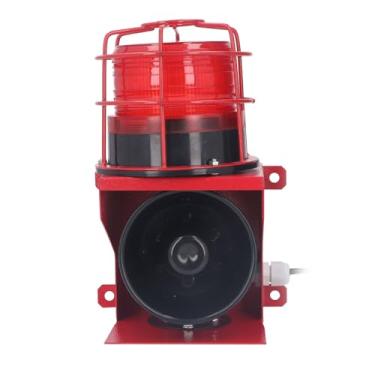 Imagem de Buzina de Sirene de Alta Potência, Alarme Visual Sonoro de Segurança de 115db Com Luz Estroboscópica de LED para Veículos de Engenharia, Edifícios (DC24V)