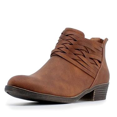 Imagem de Nautica Women's Ankle Boot Dress Bootie With Side Zipper-Alara Braid-Cognac-8.5