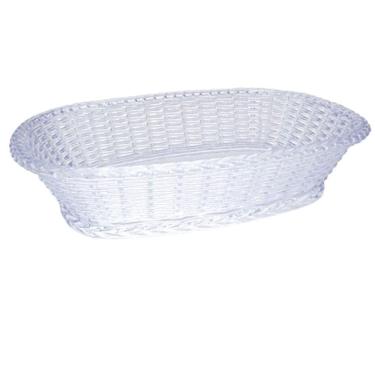 Imagem de Bandeja Porta Pão Decorativa Trançada Oval Cristal Grande
