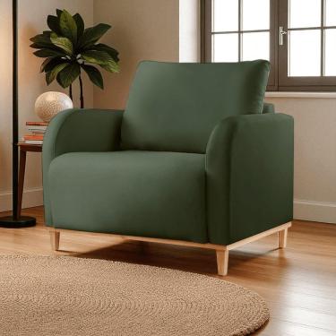 Imagem de Poltrona para Sala de Estar Madeira Maciça Camila Luxo Verde