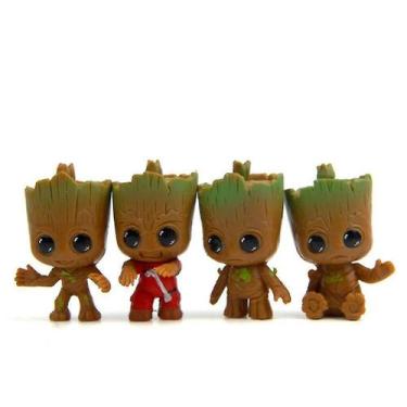 Imagem de 4pcs/set Guardiões da Galáxia Mini Bonito Bebê Groot Ação - Muye Tradi