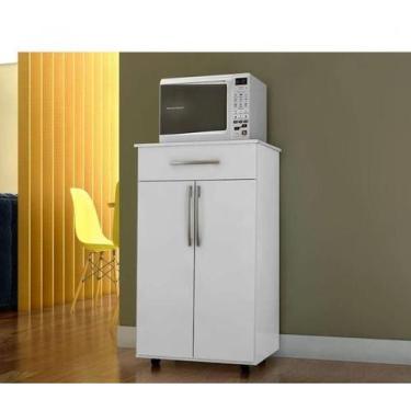 Imagem de Balcão Multiuso Flex Juliana Branco-preto - Ajl Móveis - Ajl Moveis